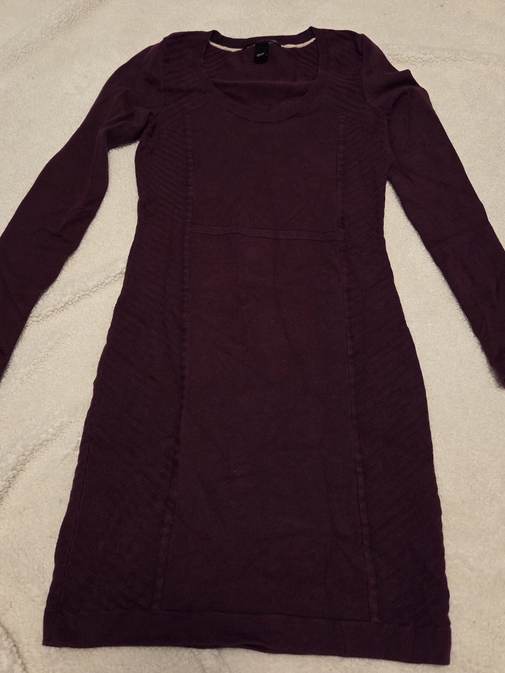 Victoria's Secret Long-Sleeve Scoop Neck Knit Dress in Plum